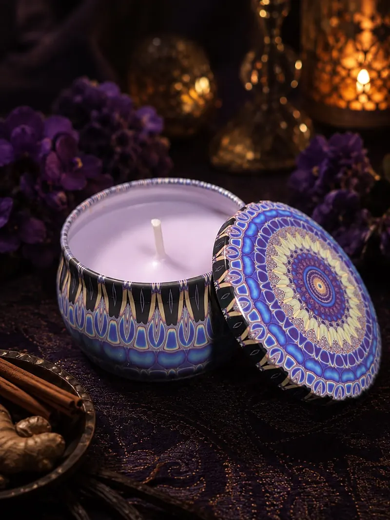 Vela Violeta Noturna em composição aromática